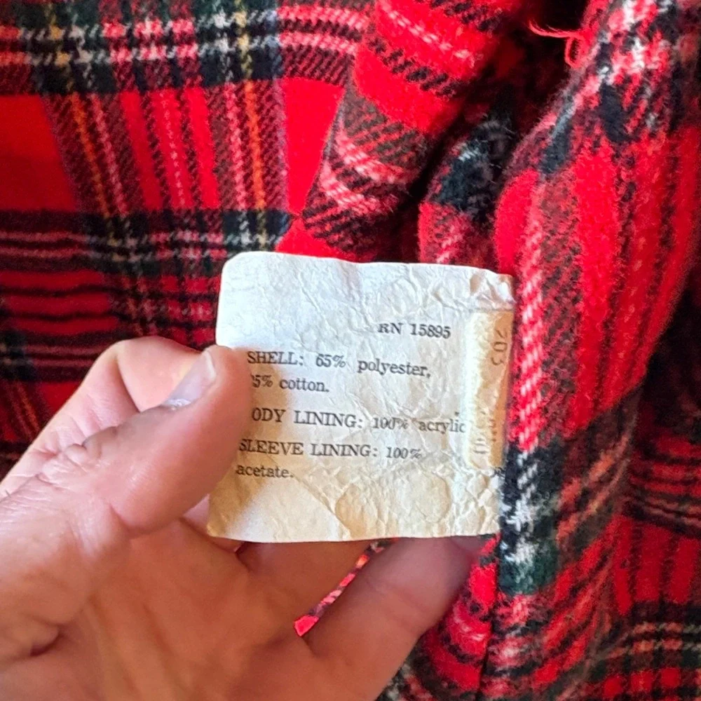 Vintage Trumpeter Canvass‎ Jacket with Red Plaid Interior